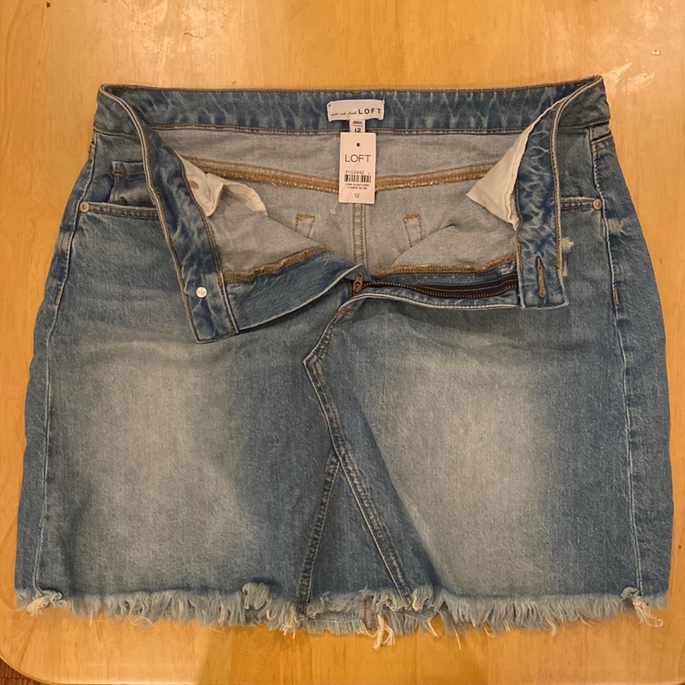 LOFT jean mini skirt